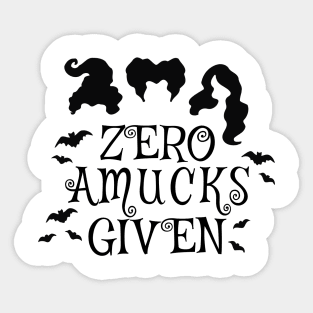 Zero Amucks Given Halloween Witches Sticker